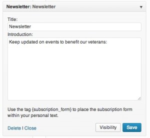 newsletter widget